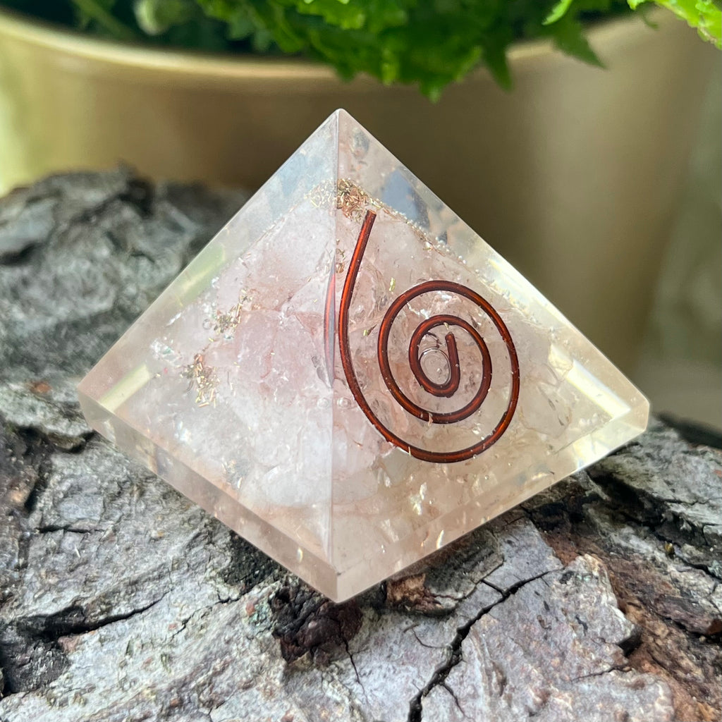 Rose Quartz Orgonite Pyramid Crystals