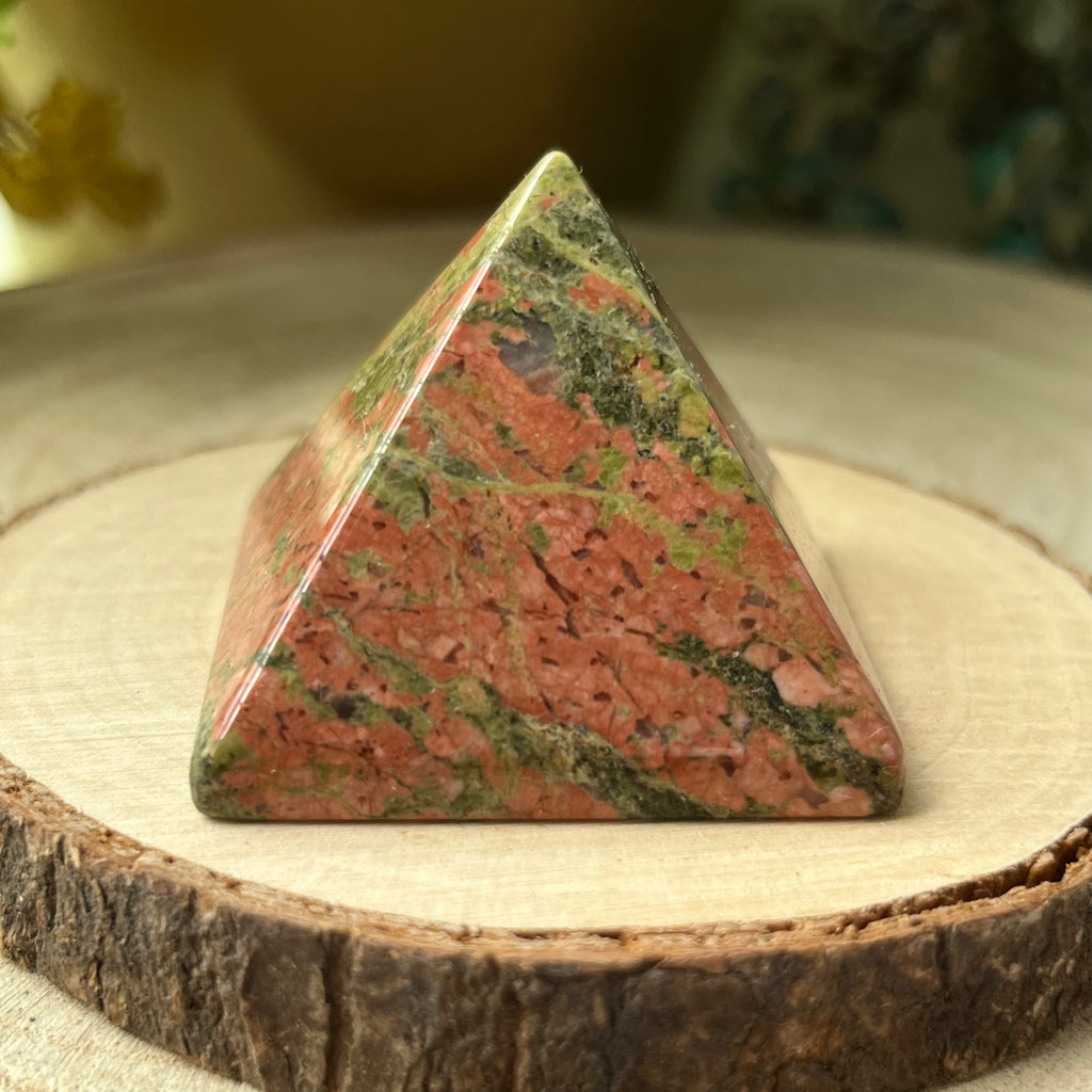 Unakite Pyramid - Vision & Spiritual Transformation 4cm Crystals
