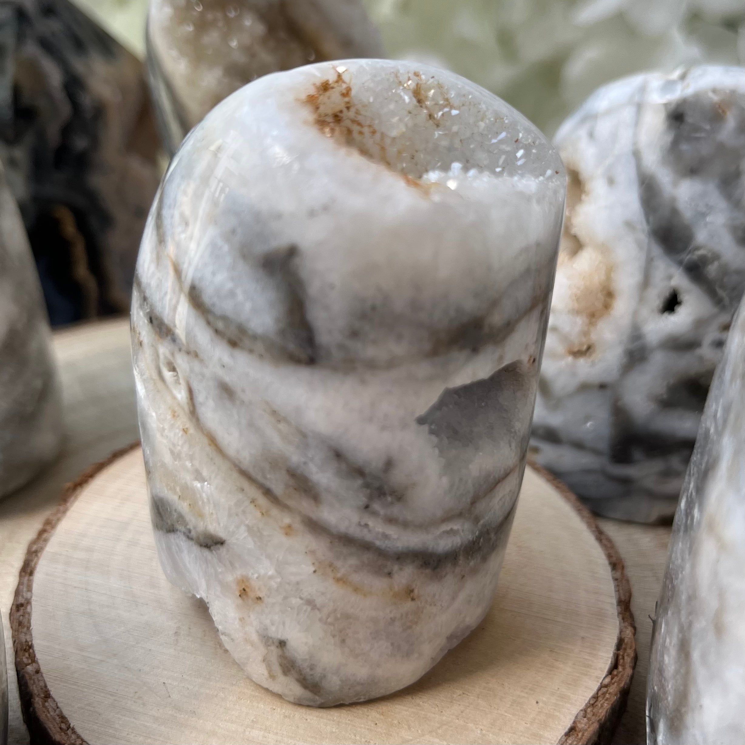 Zebra Agate Druzy Freeform Crystals