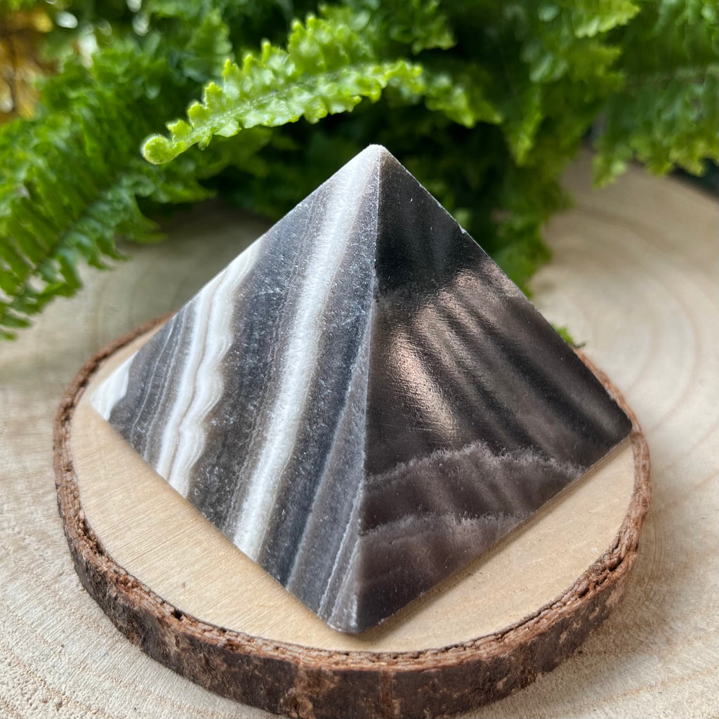 Zebra Onyx Pyramid - Happiness & Protection Crystals