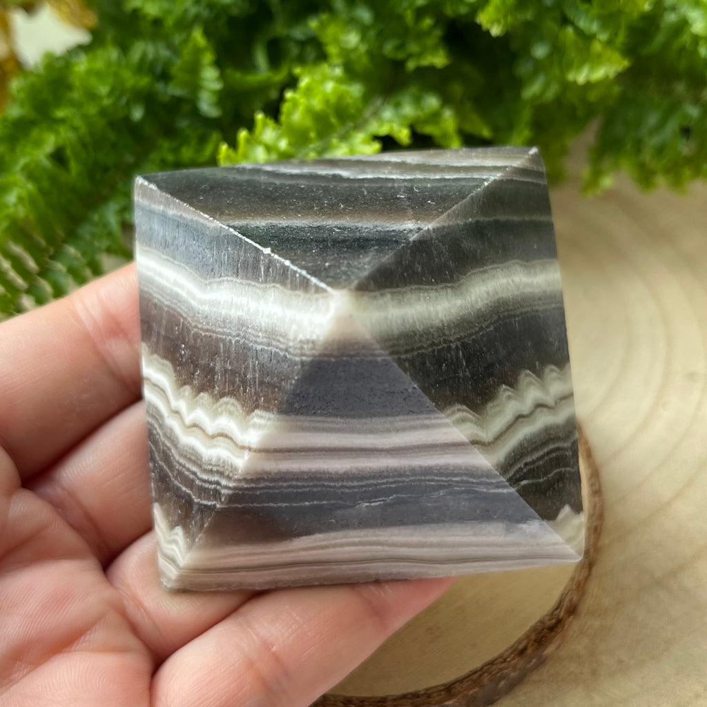 Zebra Onyx Pyramid - Happiness & Protection Crystals