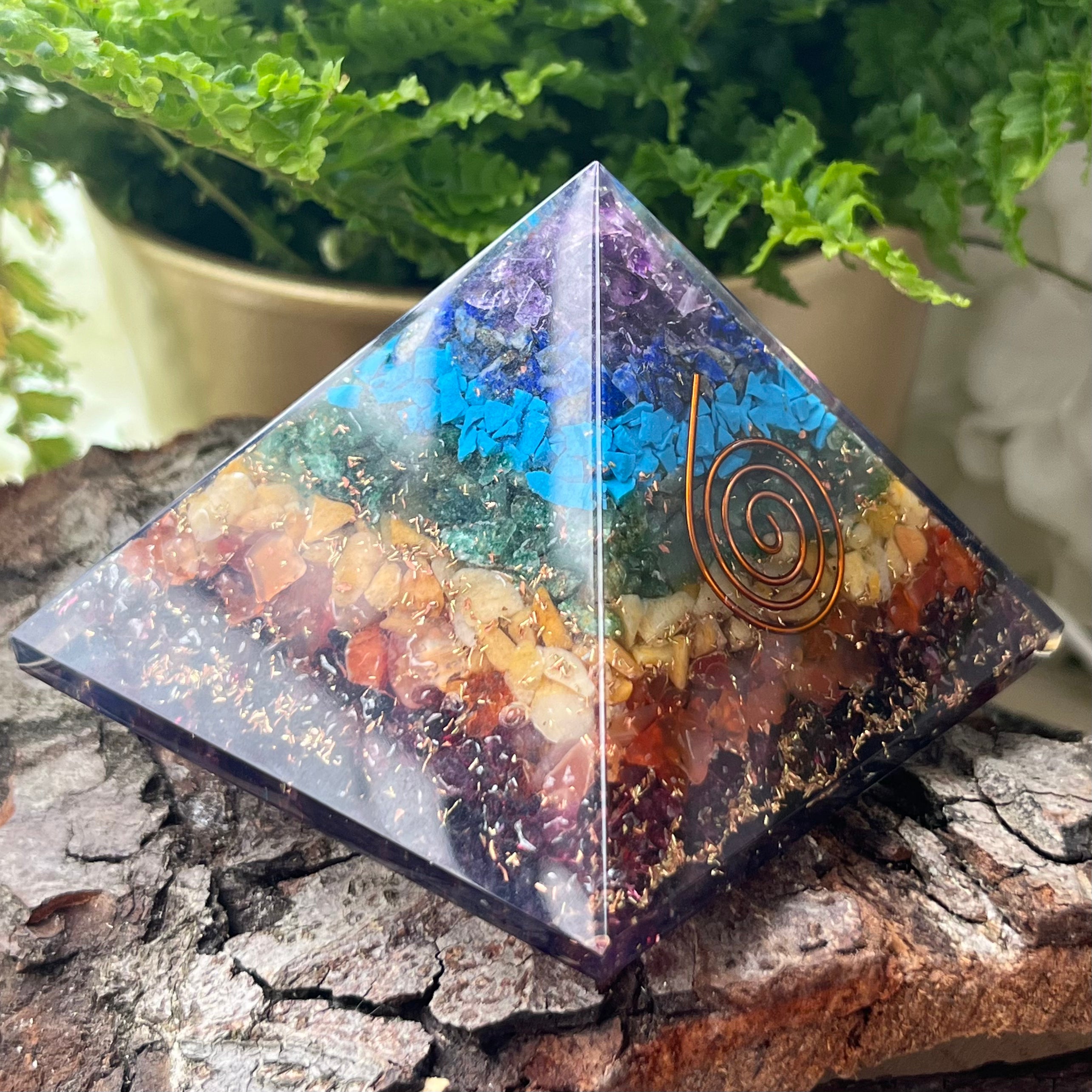 Chakra Orgonite Pyramid Crystals