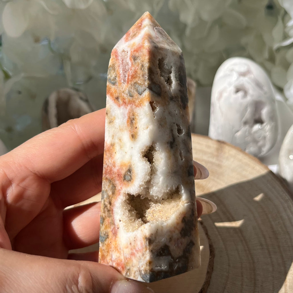 Zebra Agate Druzy Obelisk Crystals