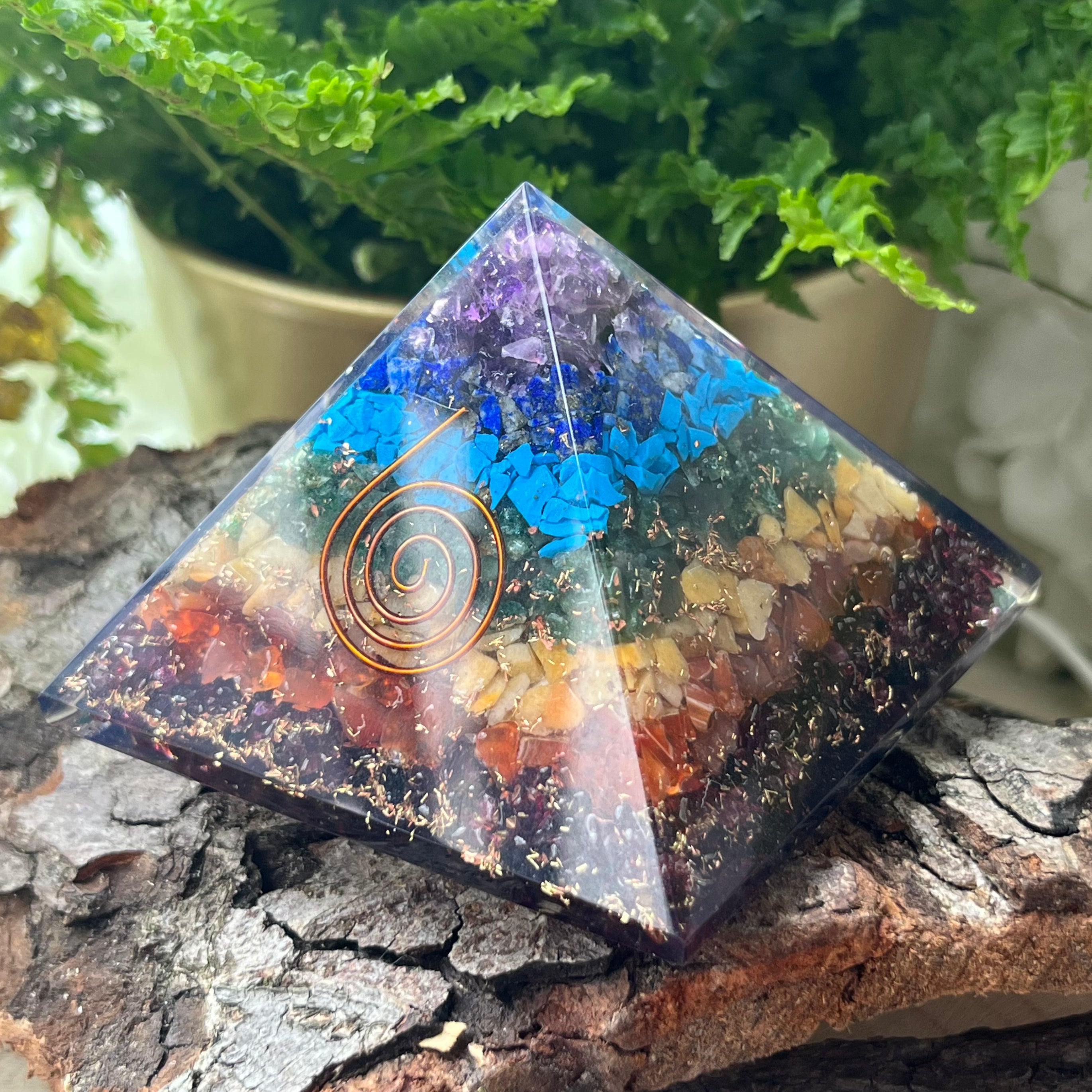 Chakra Orgonite Pyramid Crystals