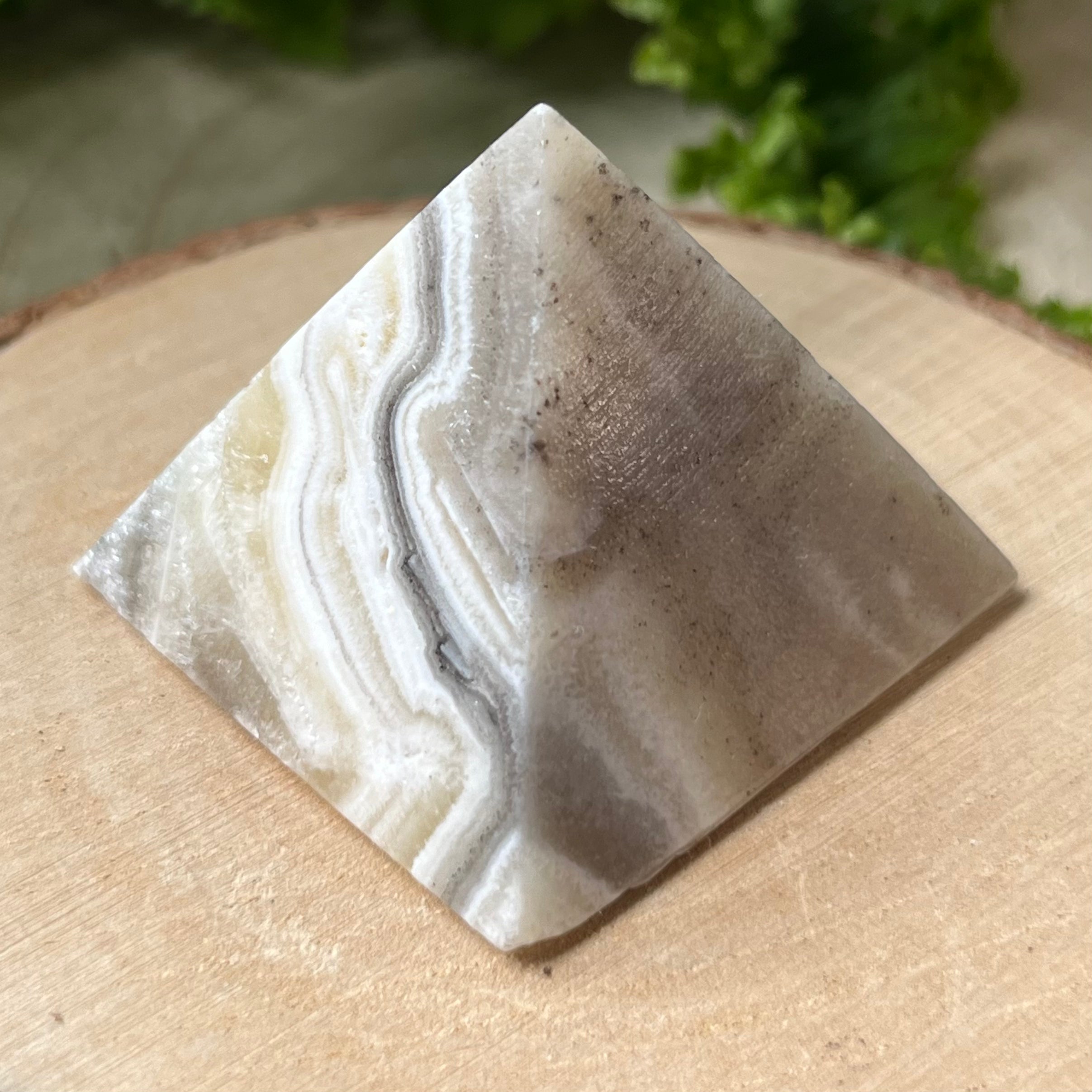 Zebra Onyx Pyramid - Happiness & Protection Crystals