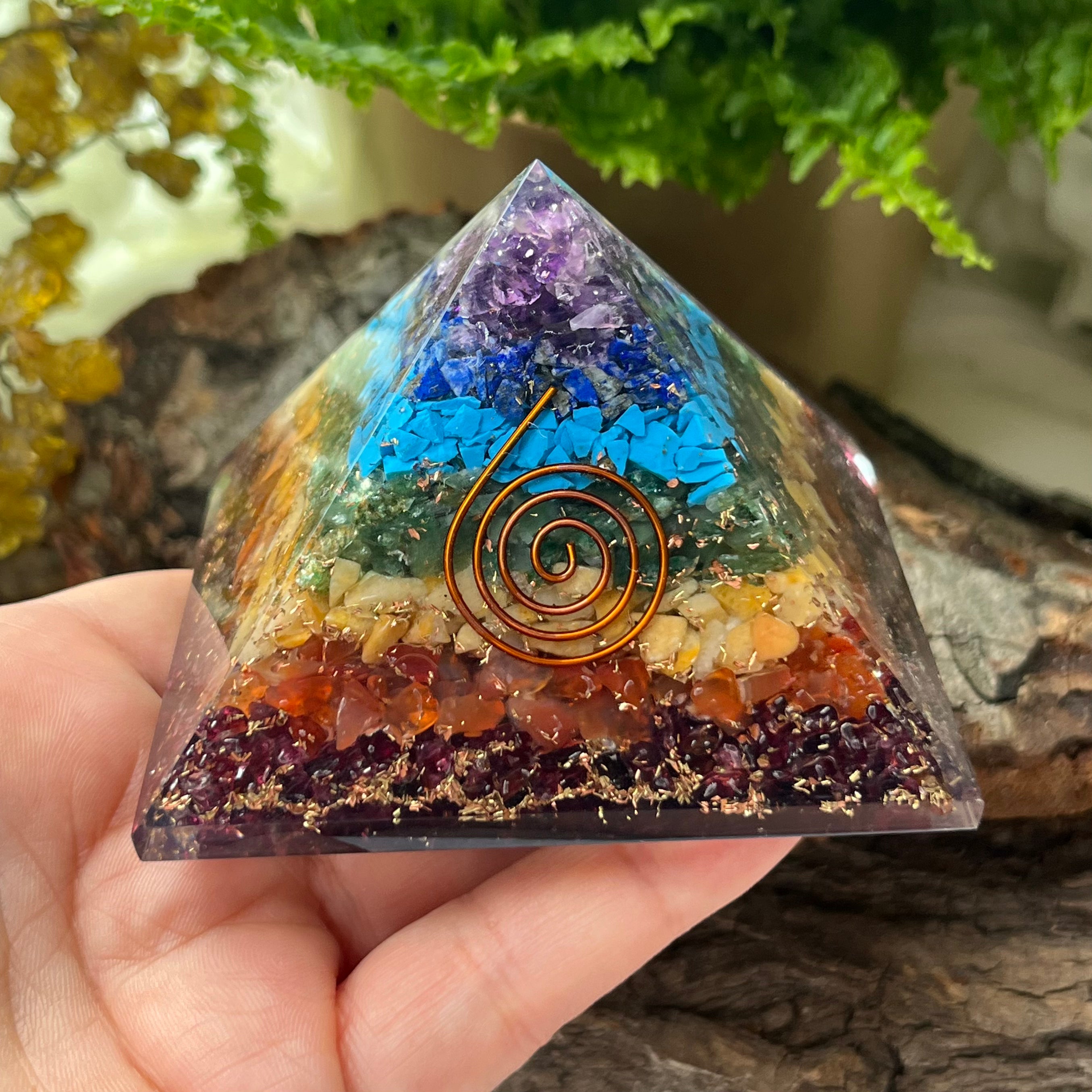 Chakra Orgonite Pyramid Crystals