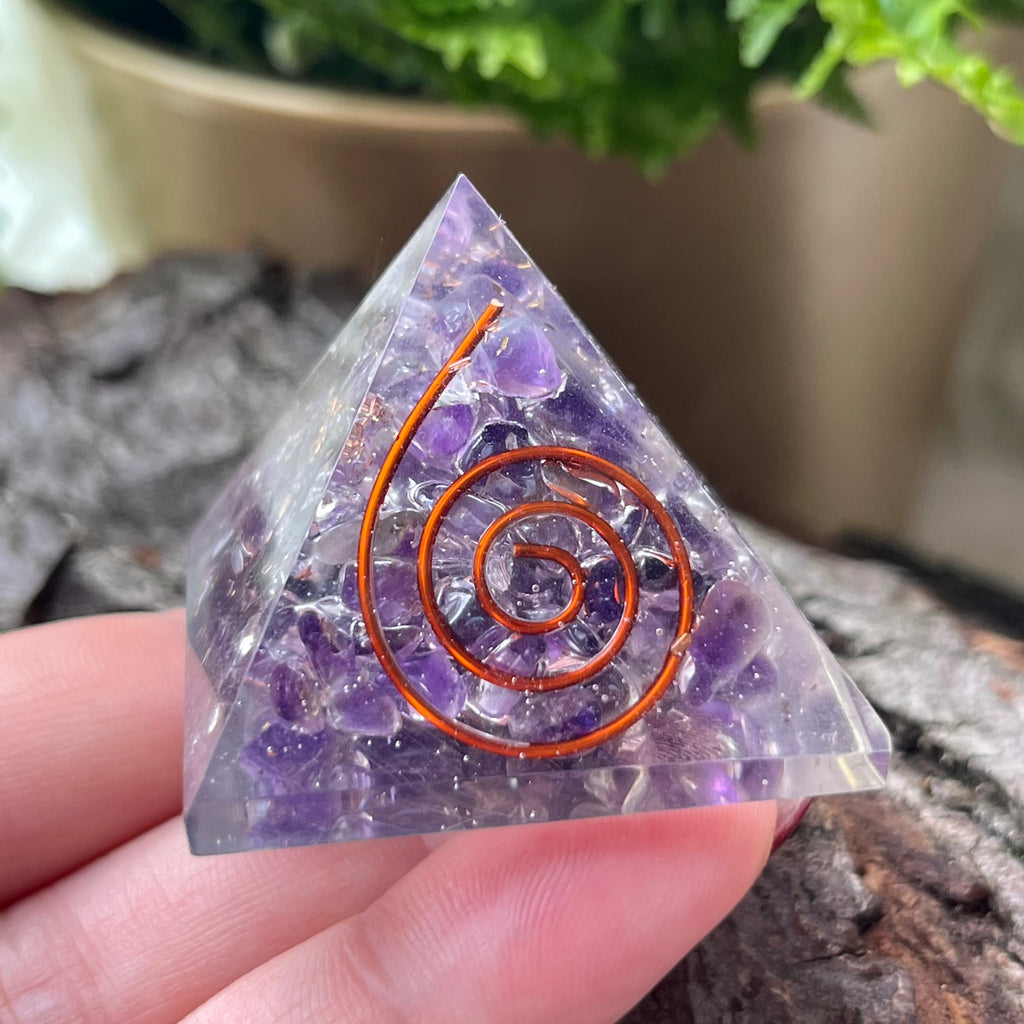 Amethyst Orgonite Pyramid Crystals