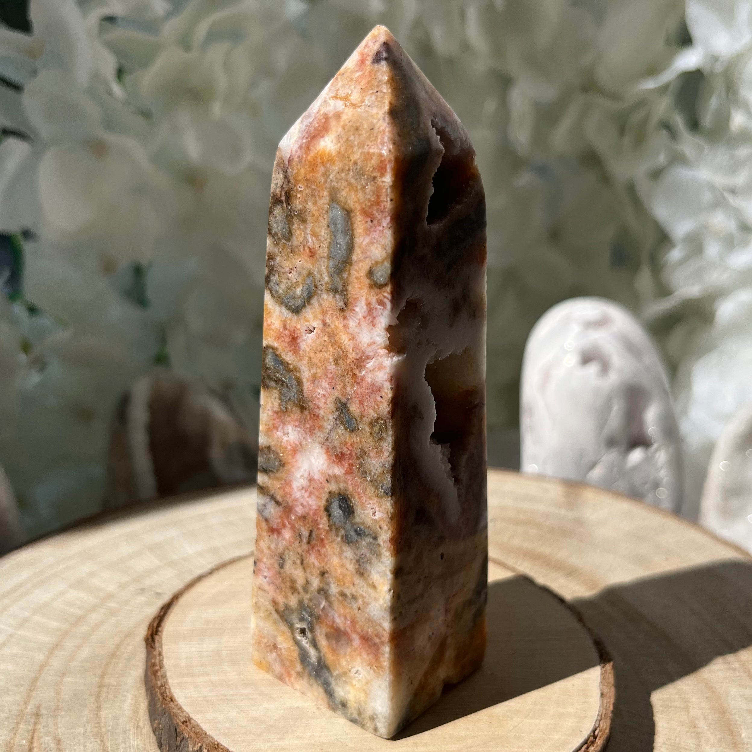 Zebra Agate Druzy Obelisk Crystals