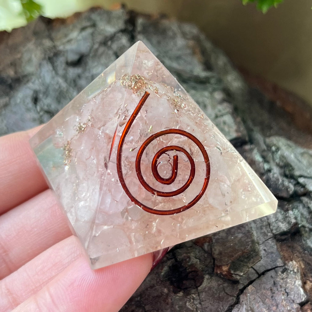 Rose Quartz Orgonite Pyramid Crystals