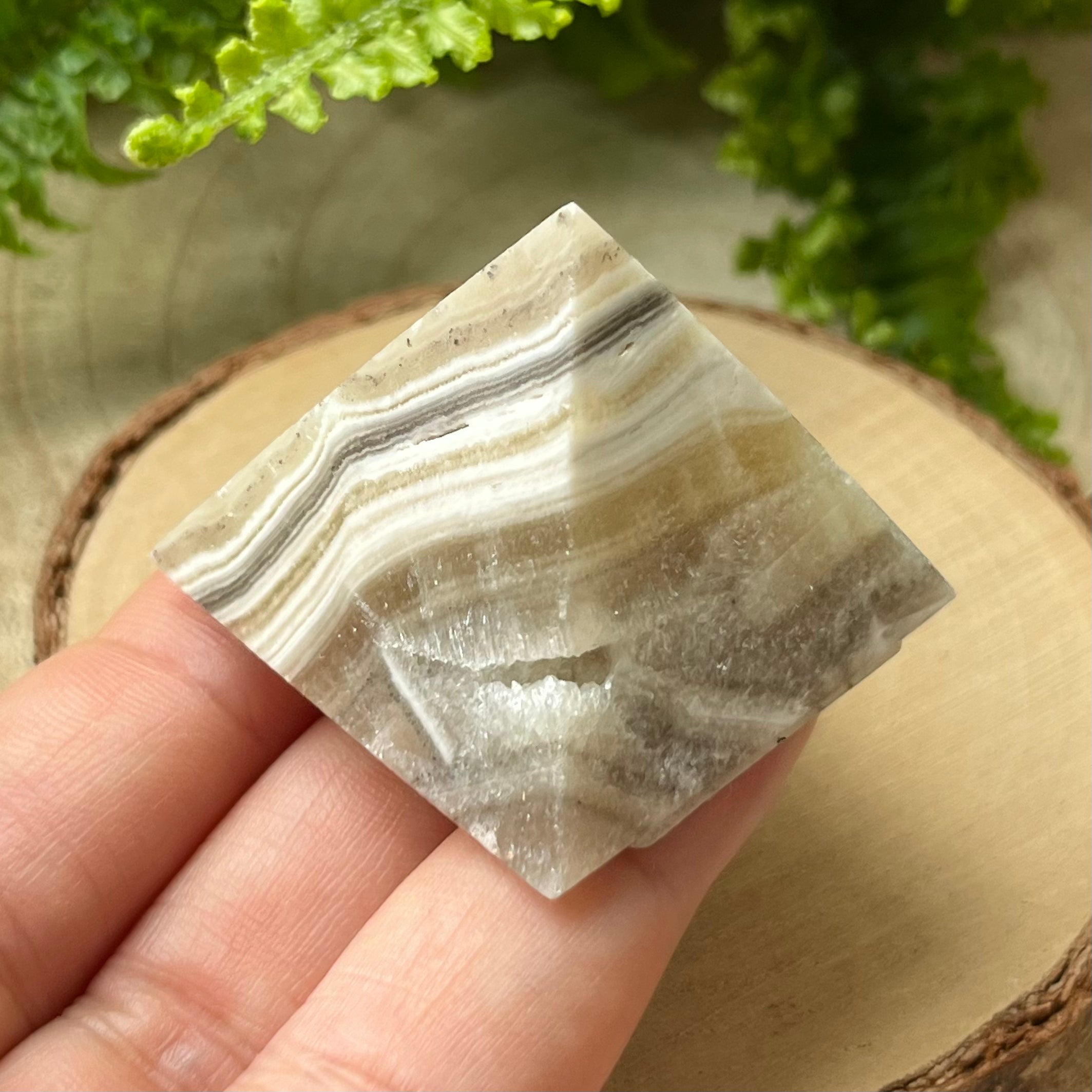 Zebra Onyx Pyramid - Happiness & Protection Crystals