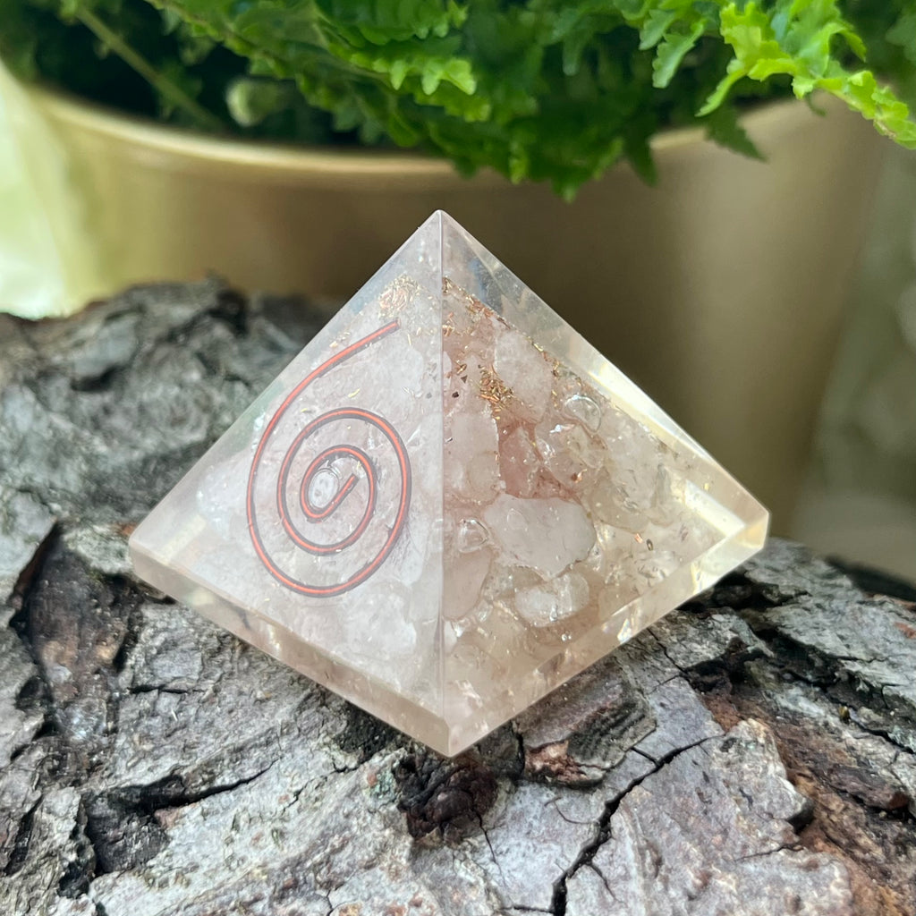 Rose Quartz Orgonite Pyramid Crystals