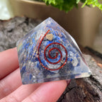 Lapis Lazuli Orgonite Pyramid - Spiritual Elevation & Friendship Crystals