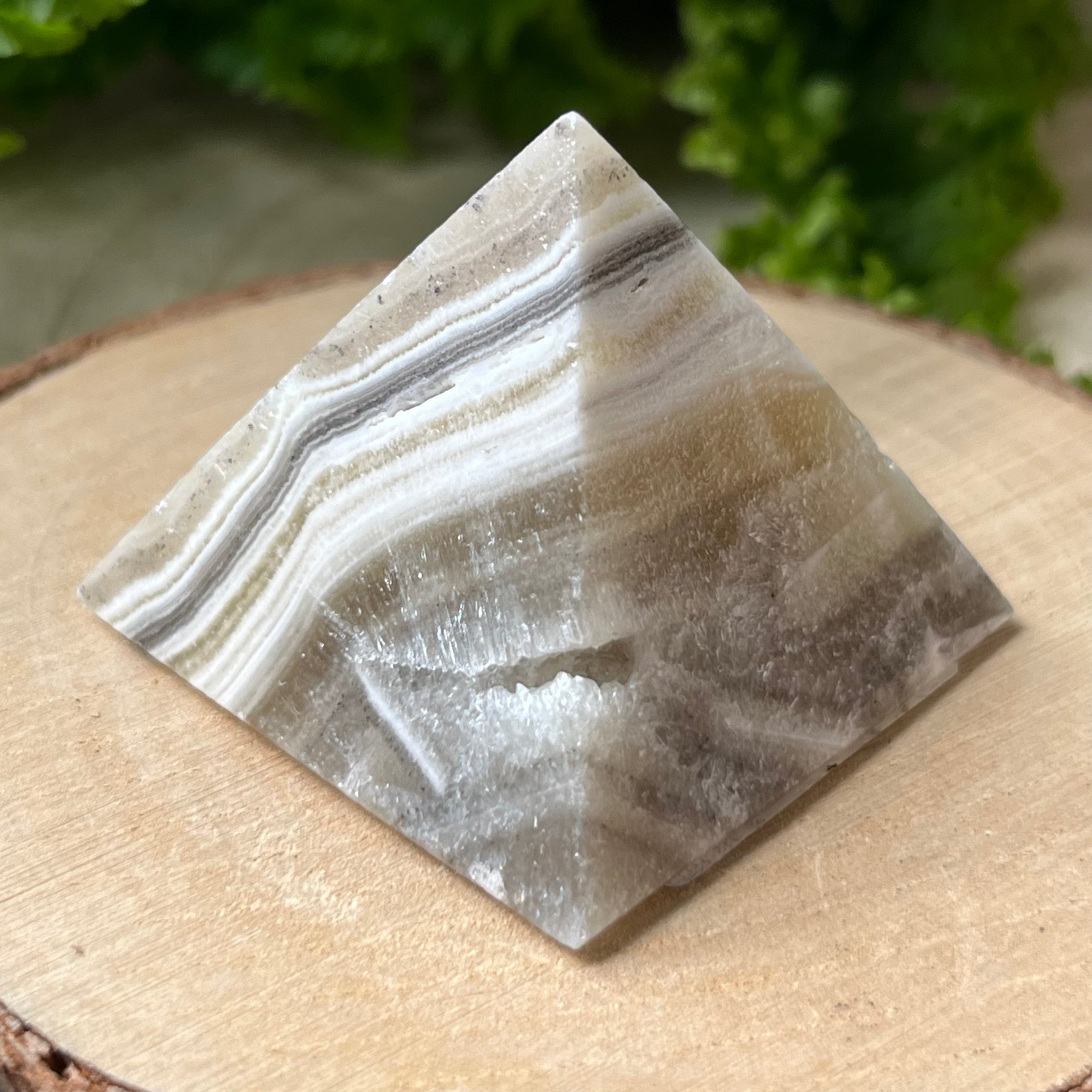 Zebra Onyx Pyramid - Happiness & Protection Crystals