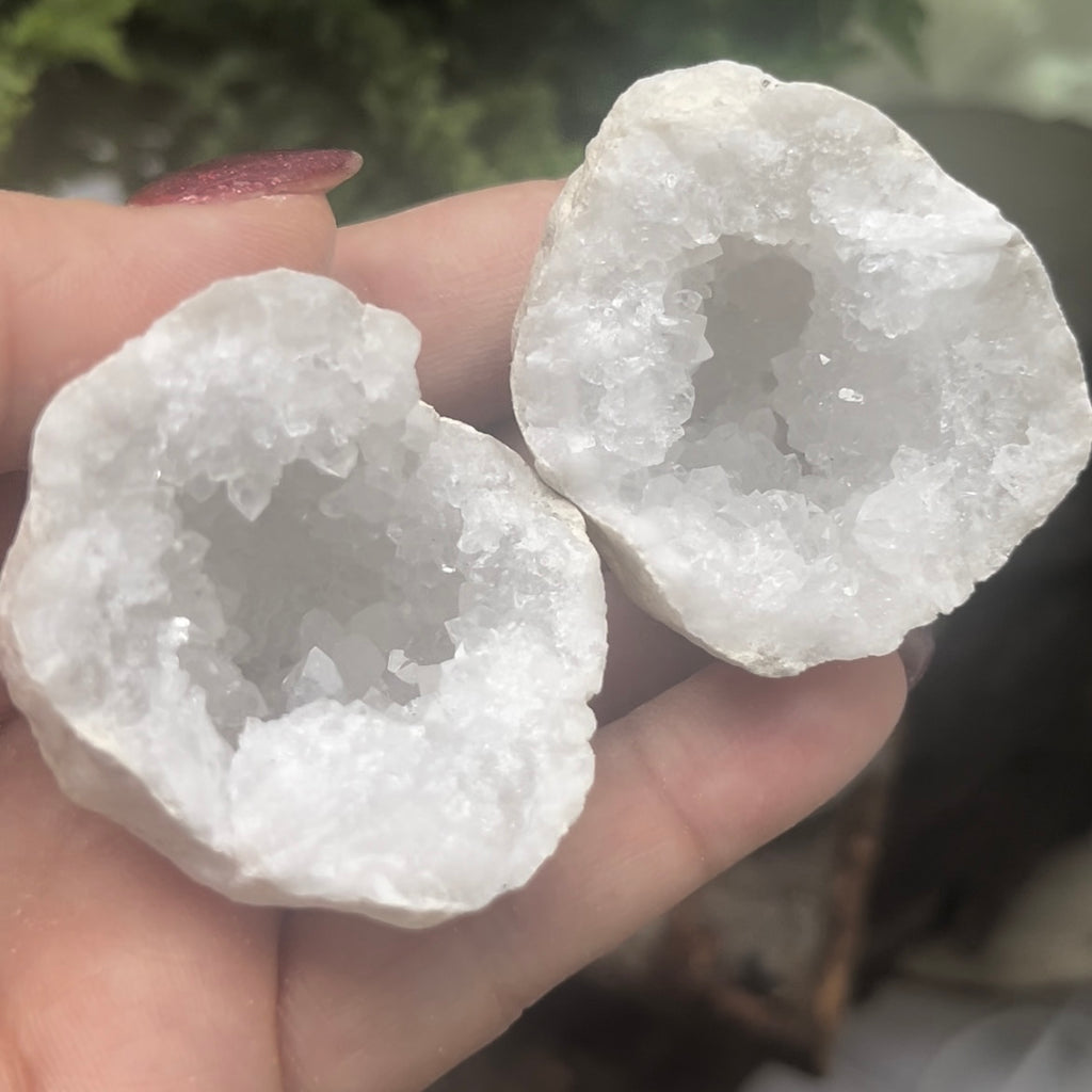 White Quartz Geodes (Pairs) Crystals