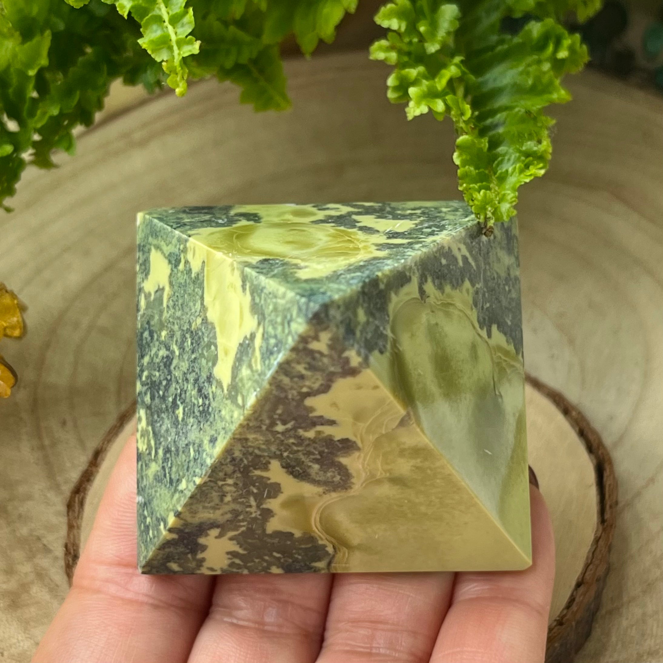 New Jade (Serpentine) Pyramid - Balance & Vitality Crystals