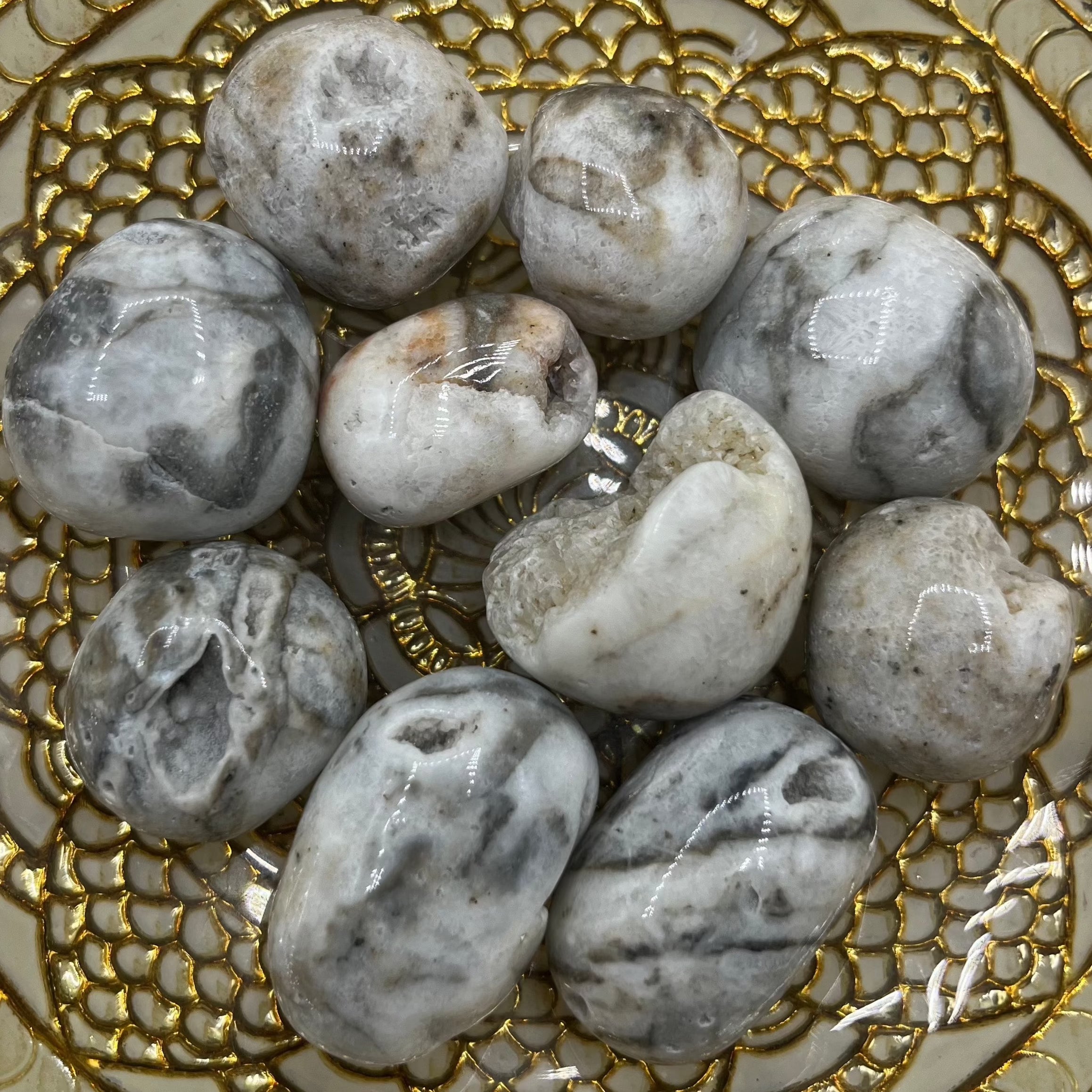 Zebra Agate Tumblestones - Balance & Physical Energy Medium Crystals