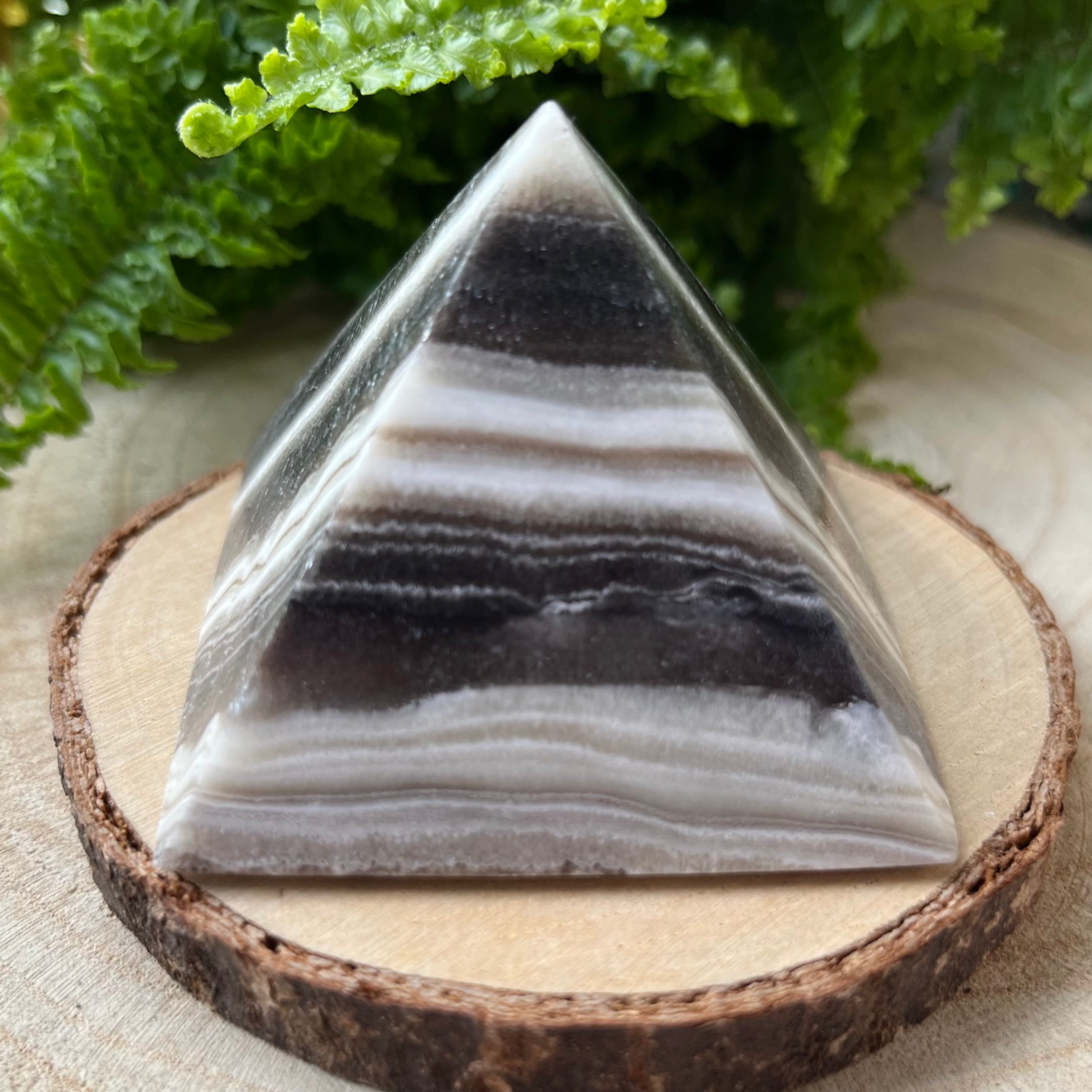 Zebra Onyx Pyramid - Happiness & Protection 6cm x 4.5cm Crystals