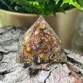 Tiger's Eye Orgonite Pyramid - Courage & Protection 4cm Crystals