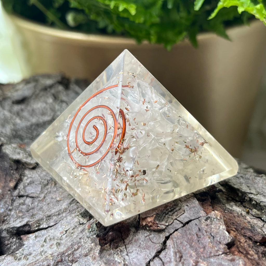 Quartz Orgonite Pyramid - Intuition & Wisdom Crystals