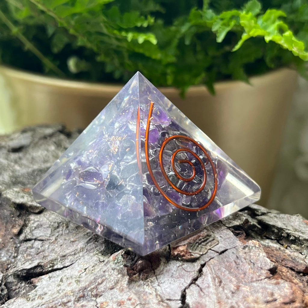 Amethyst Orgonite Pyramid Crystals
