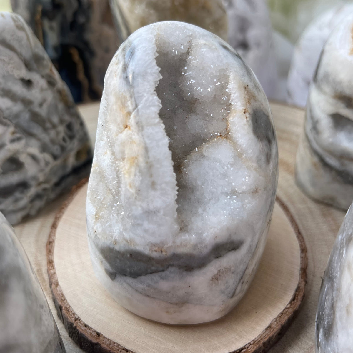 Zebra Agate Druzy Freeform Crystals