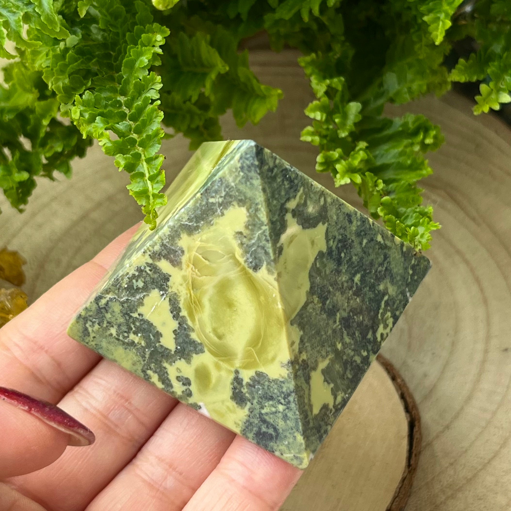 New Jade (Serpentine) Pyramid - Balance & Vitality Crystals