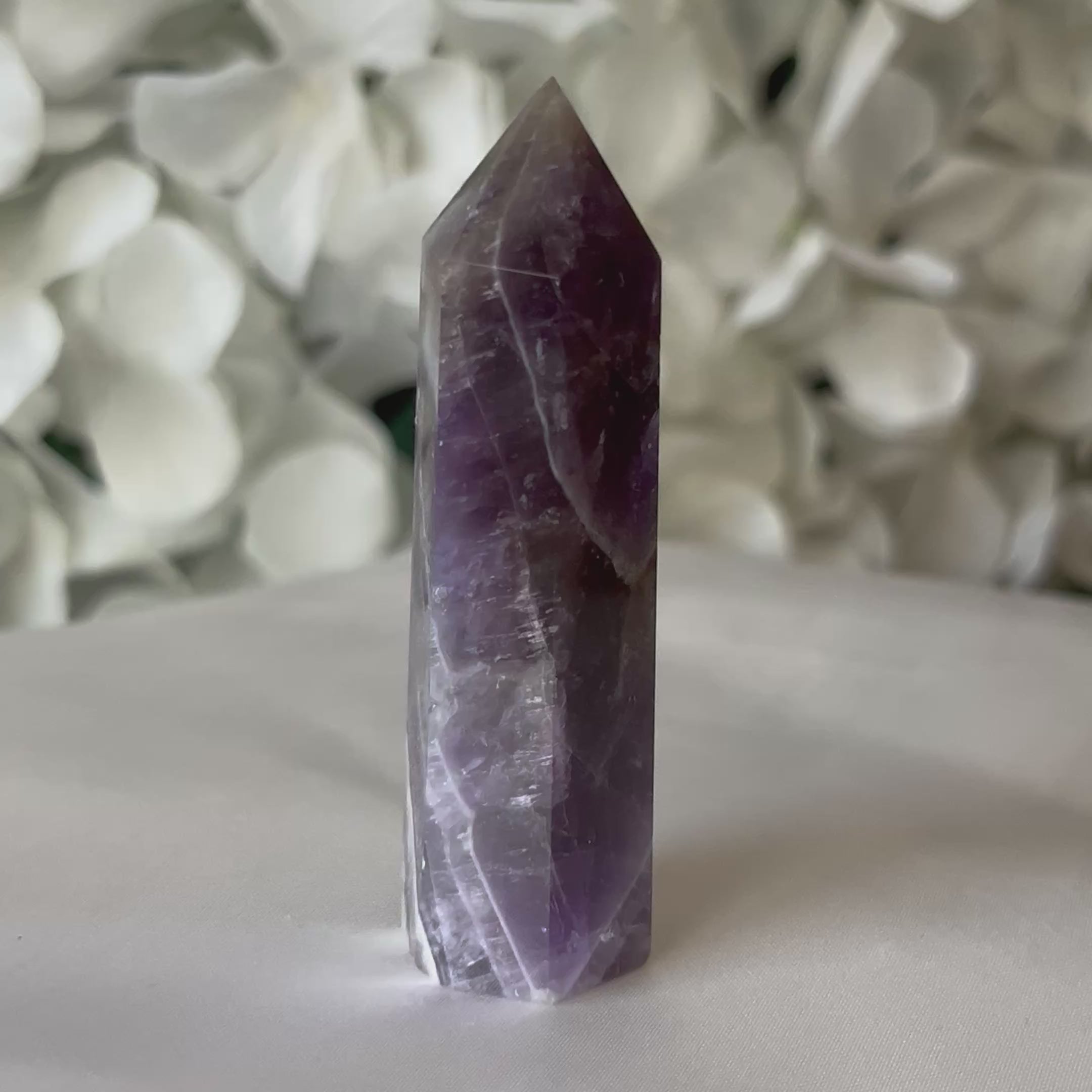 Chevron (Dream/Banded) Amethyst Polished Point - Spiritual Wisdom & Comfort