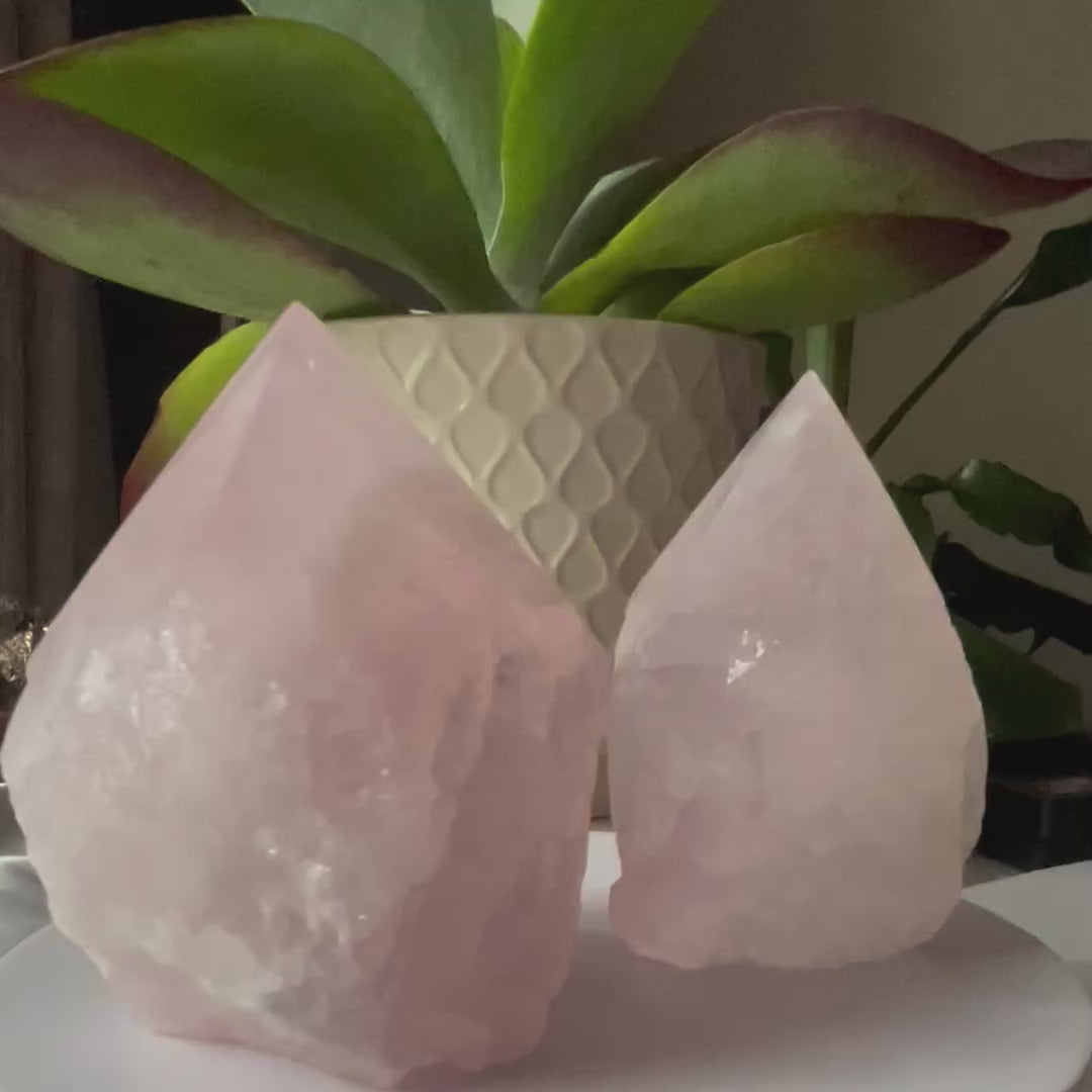 Rose Quartz Cut Base Point - Unconditional Love
