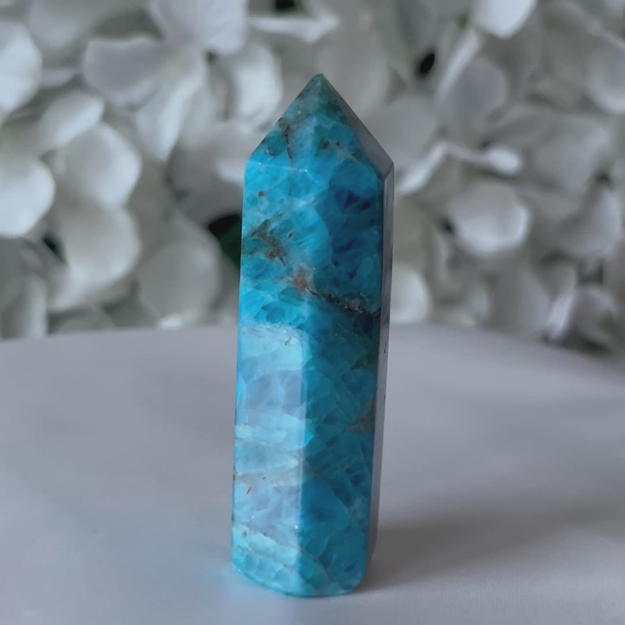 Blue Apatite Point - Intuition & Enlightenment