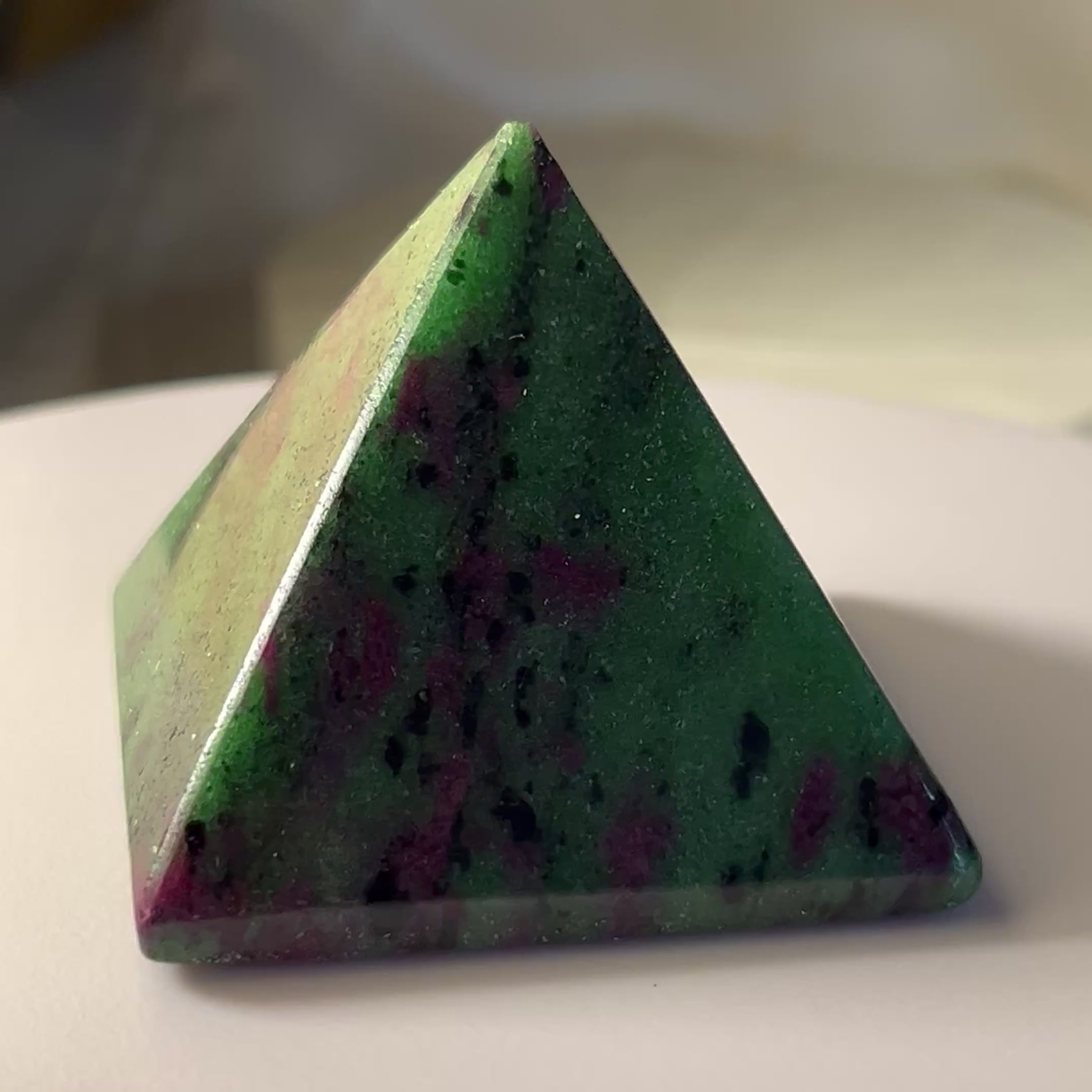 Rubycrosite (Ruby in Zoisite) Pyramid - Energising Harmony