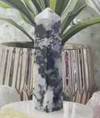 Moss Agate Obelisk- Optimism & Courage