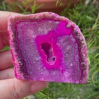 Pink Agate Cut Base Geode - Emotional Balance & Love