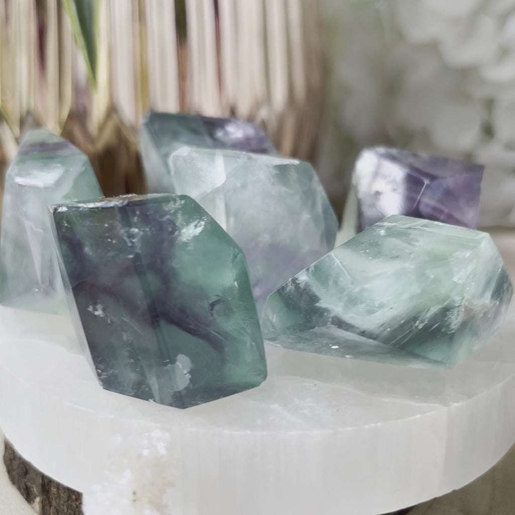 Fluorite Faceted Freeform - Intuition & Protection