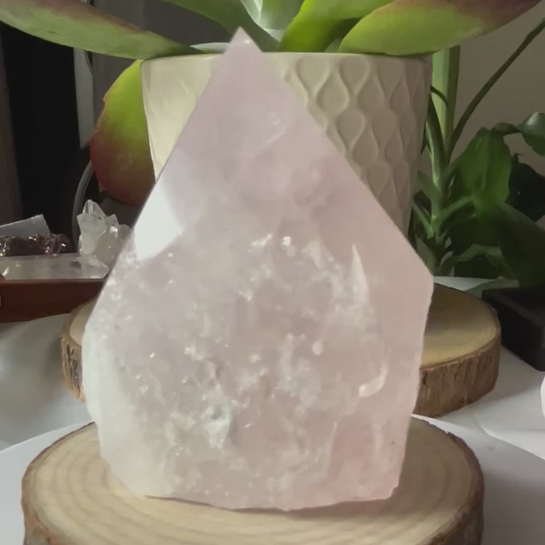 Rose Quartz Cut Base Point - Unconditional Love