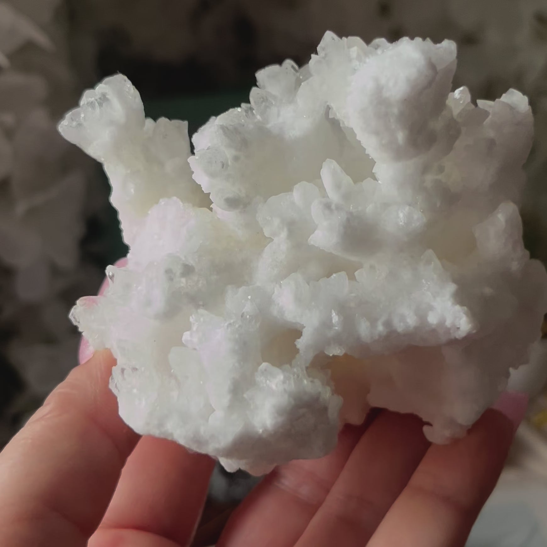 White Aragonite Cluster