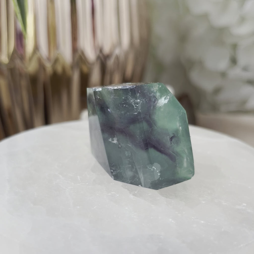 Fluorite Faceted Freeform - Intuition & Protection