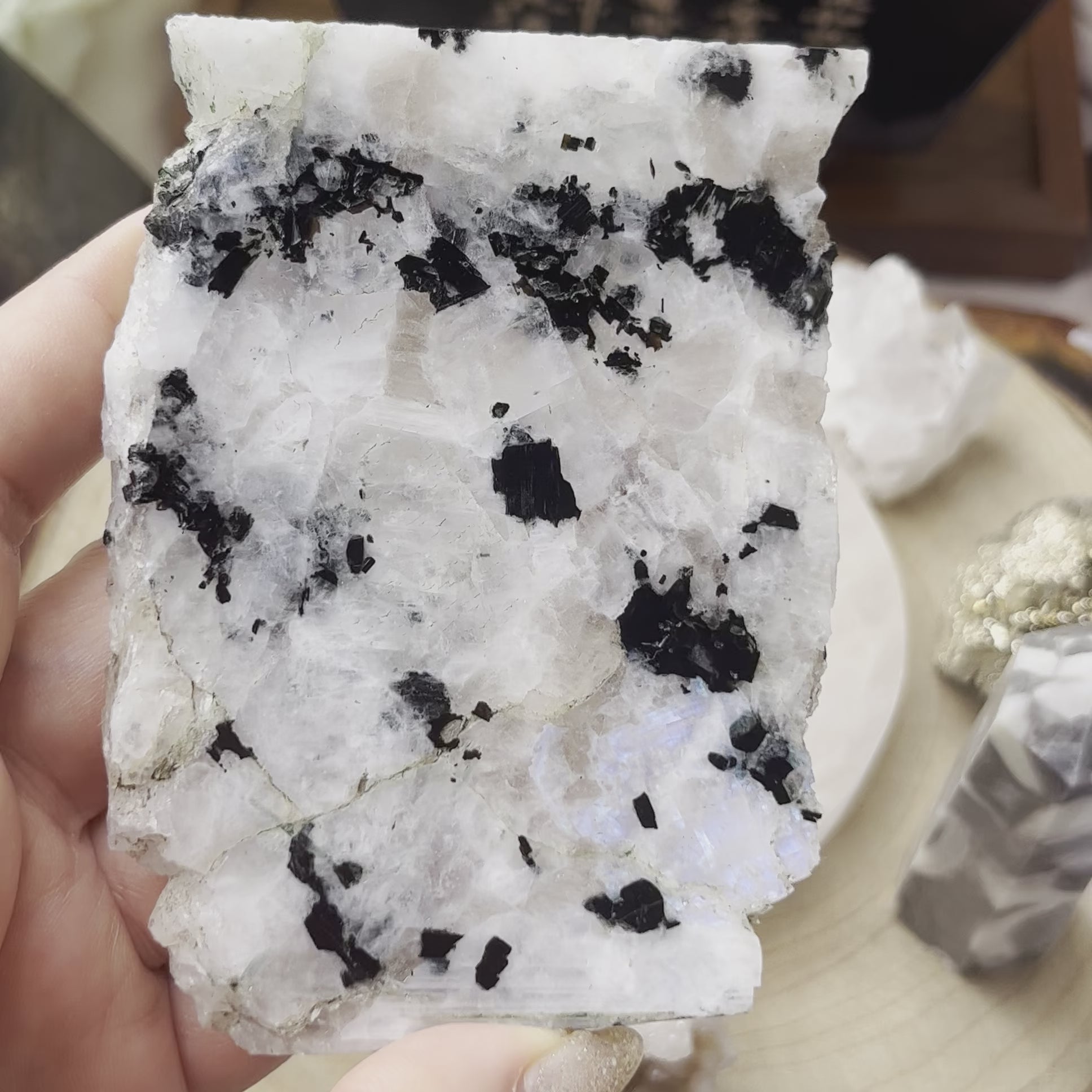 Rainbow Moonstone Slice - Feminine Energy