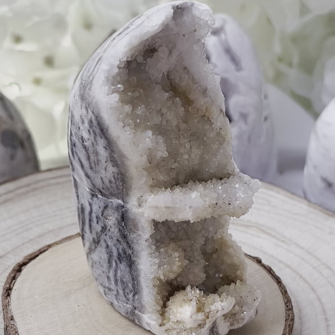 Zebra Agate Druzy Freeform