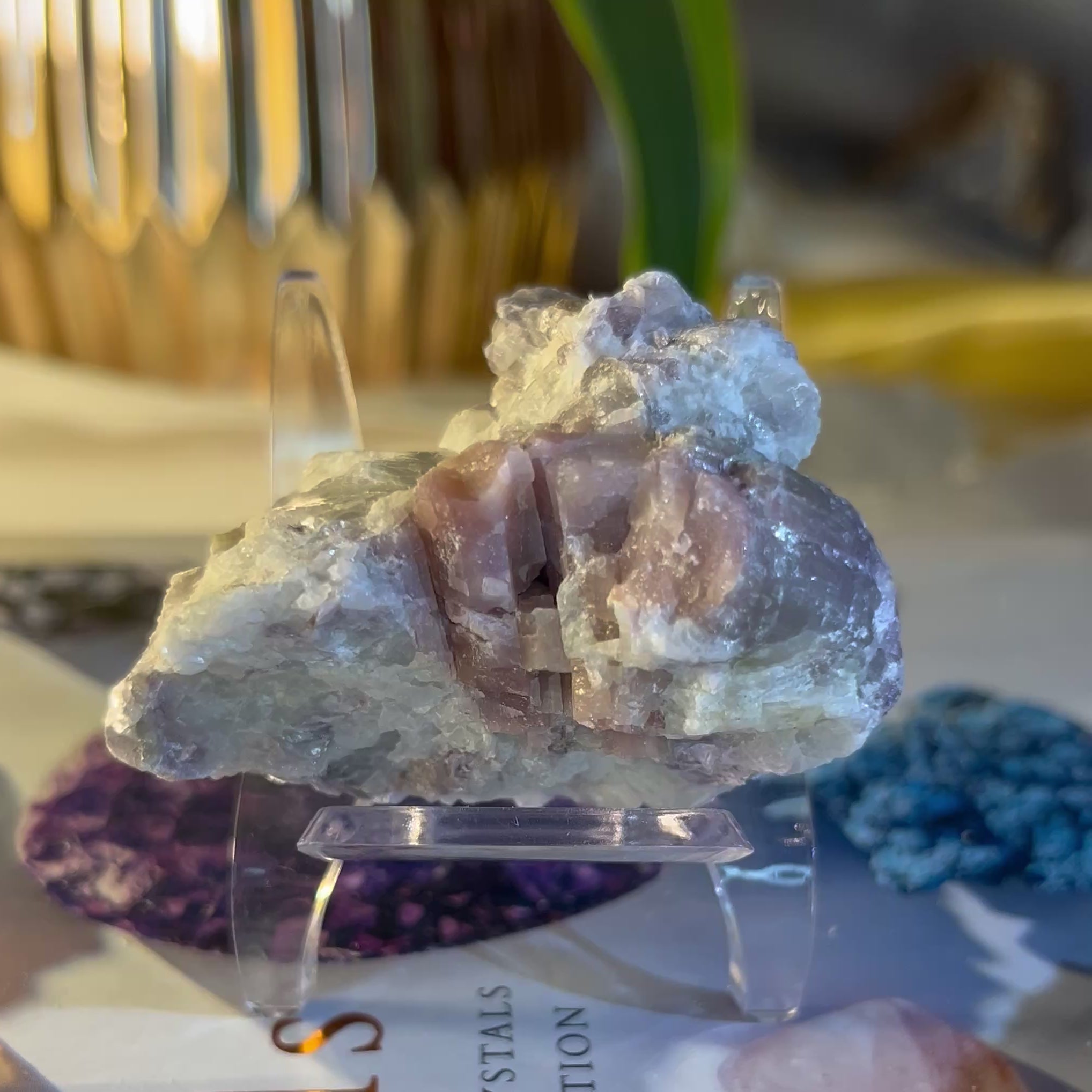 Rough Pink Tourmaline w/ Lepidolite Chunk - Emotional Healing & Self-Esteem