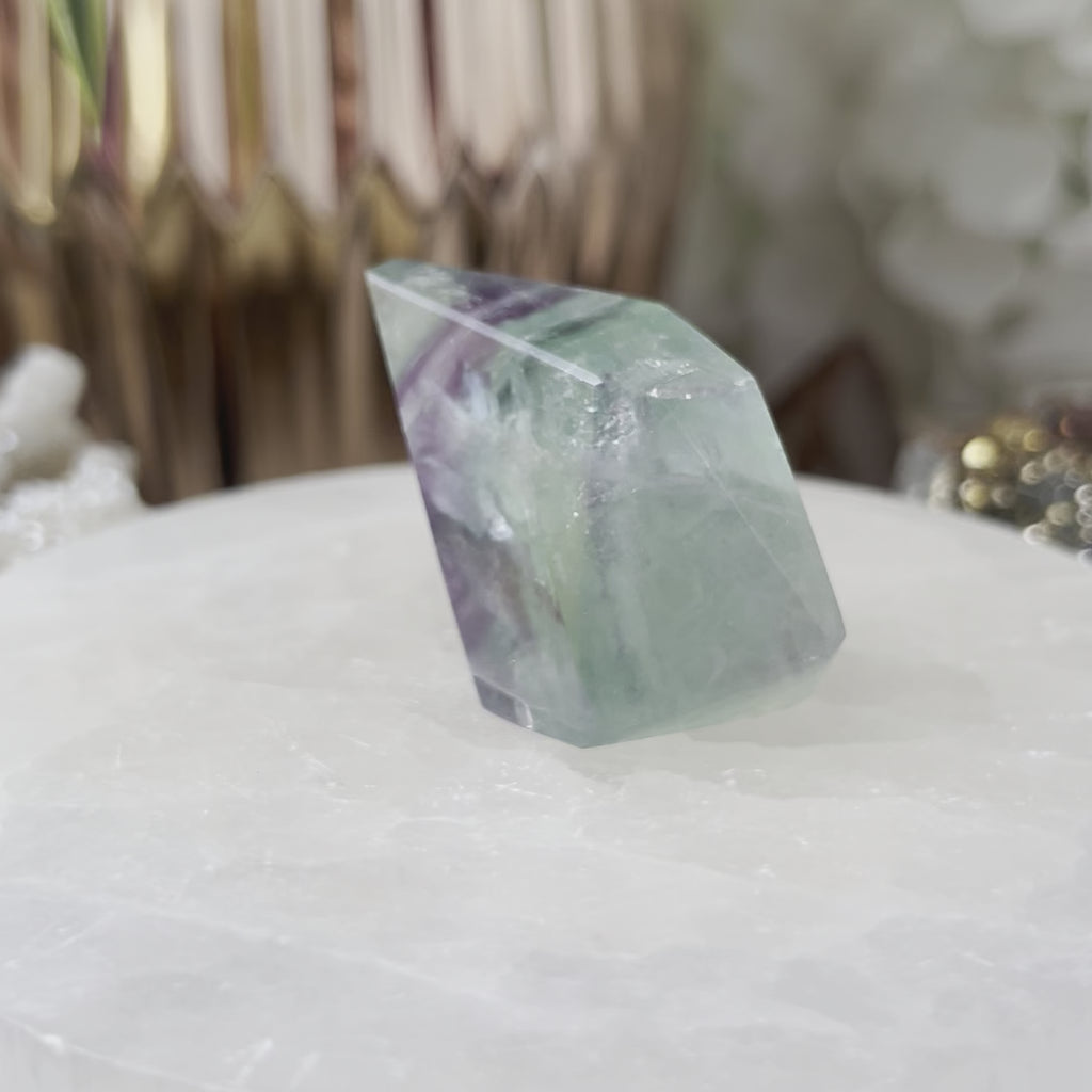 Fluorite Faceted Freeform - Intuition & Protection