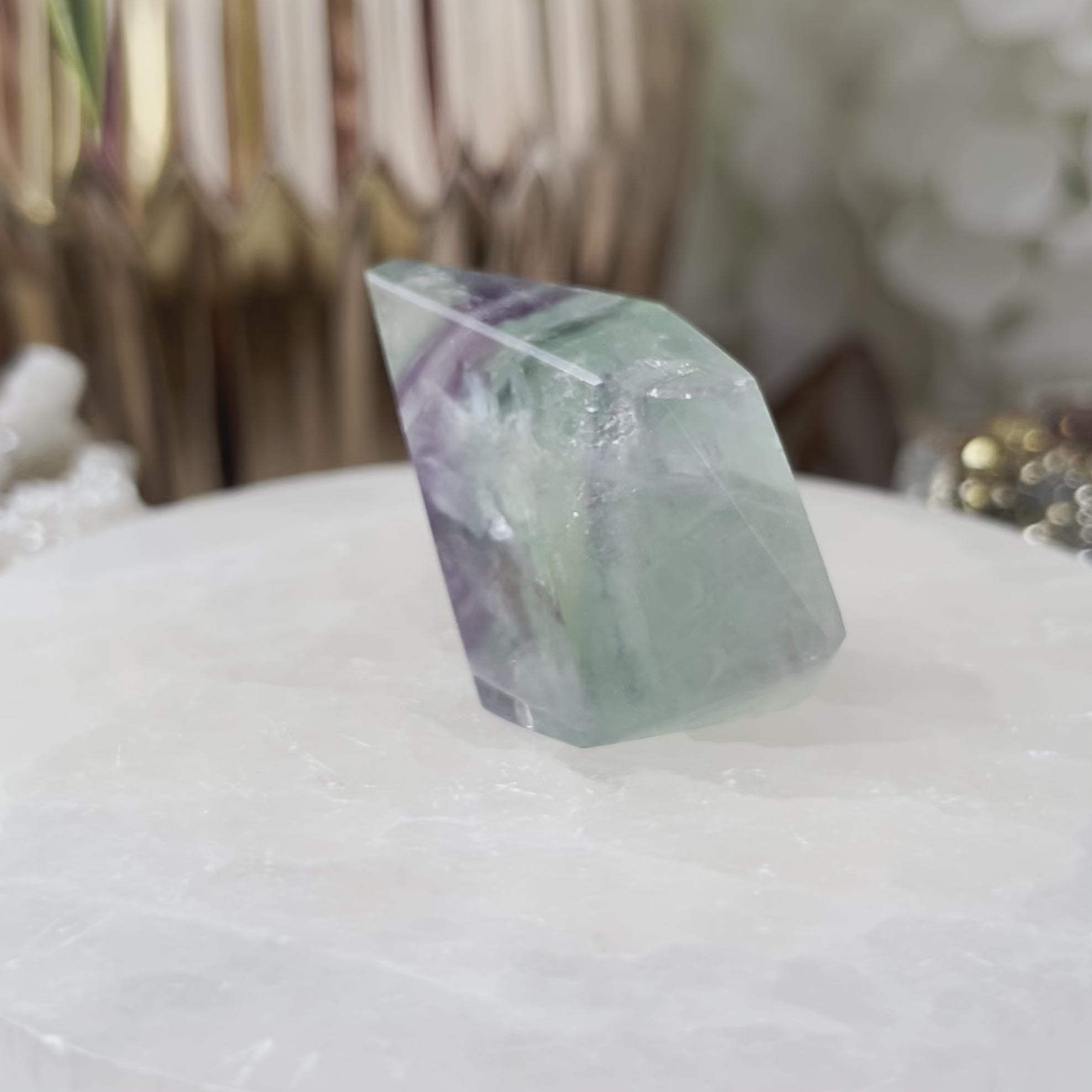 Fluorite Faceted Freeform - Intuition & Protection