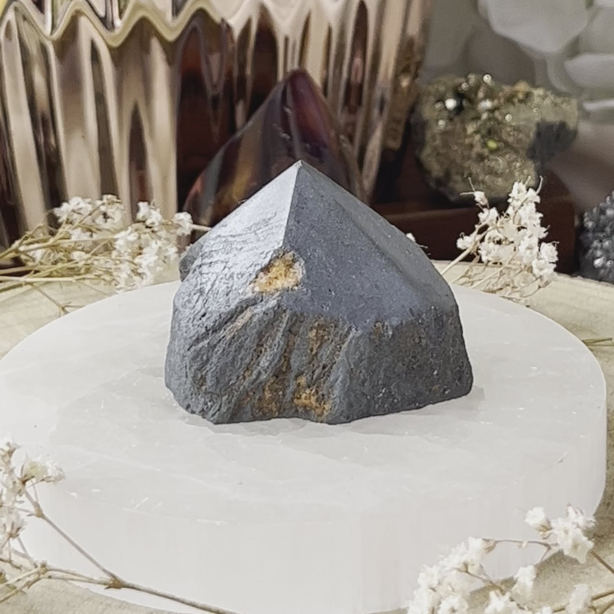 Hematite Cut Base Generator Point - Protection & Connection
