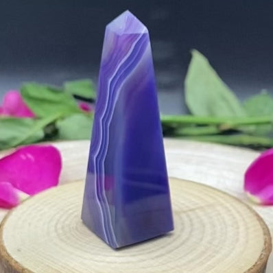Purple Agate Obelisk - Stability & Courage