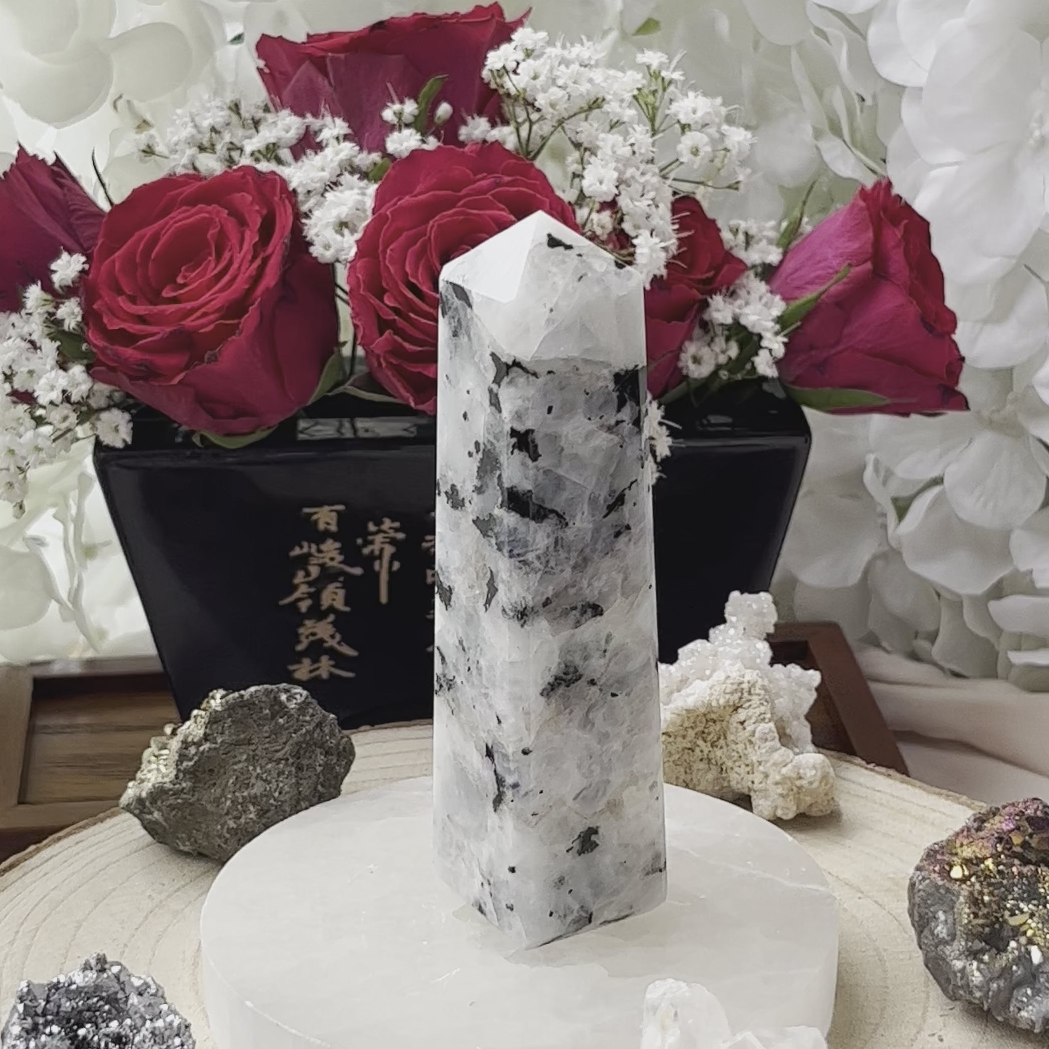 Rainbow Moonstone Obelisk - Feminine Energy