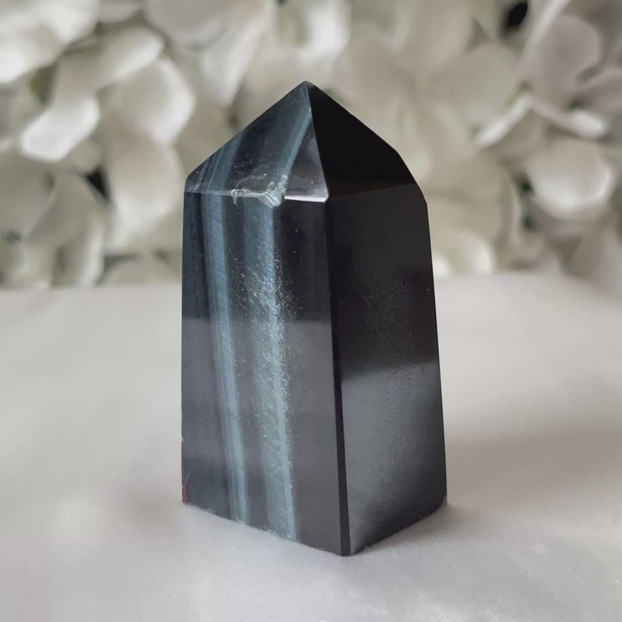 Blue Tiger's Eye (Hawk's Eye) Obelisk - Communication & Serenity