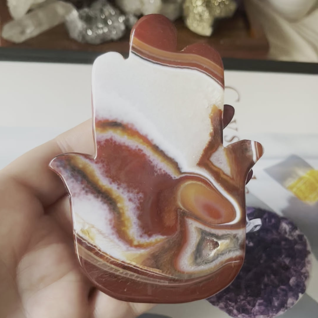 Carnelian Hamsa Hand (Hand of Fatima)- Vitality & Courage