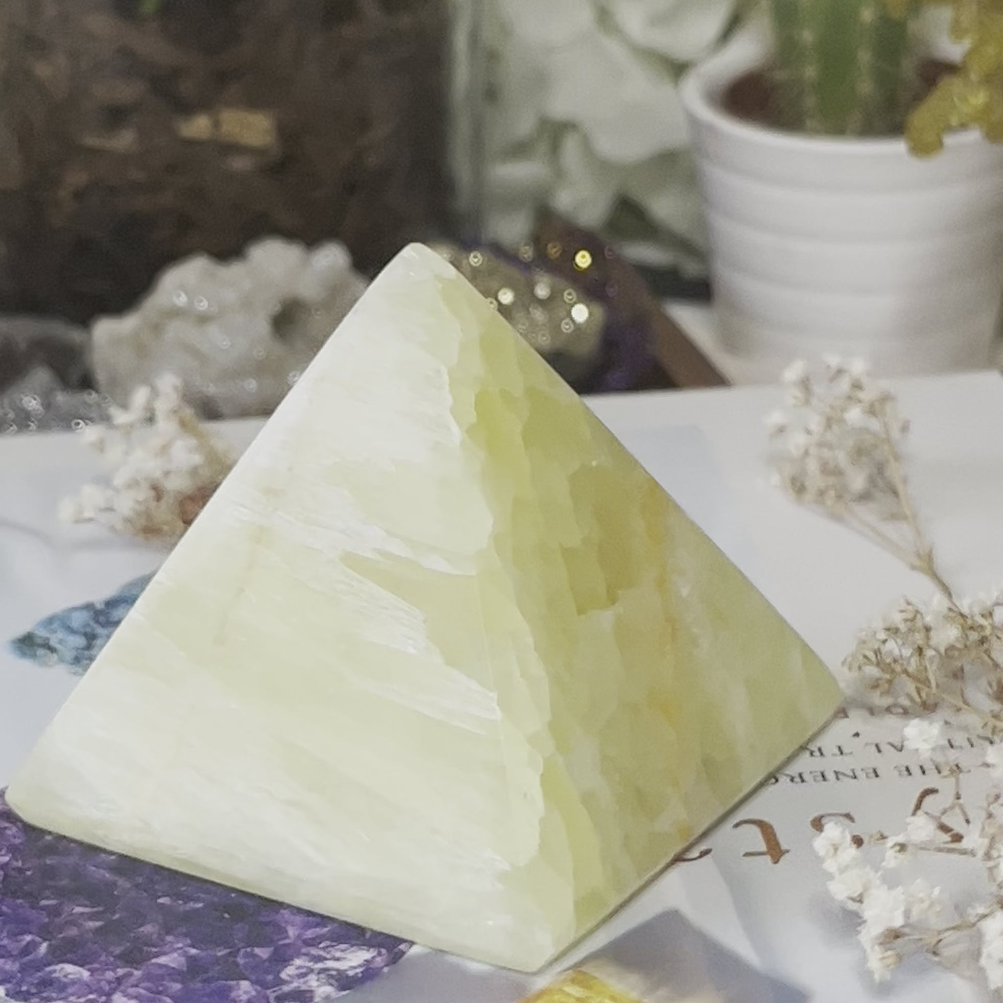 Lemon Calcite Pyramid