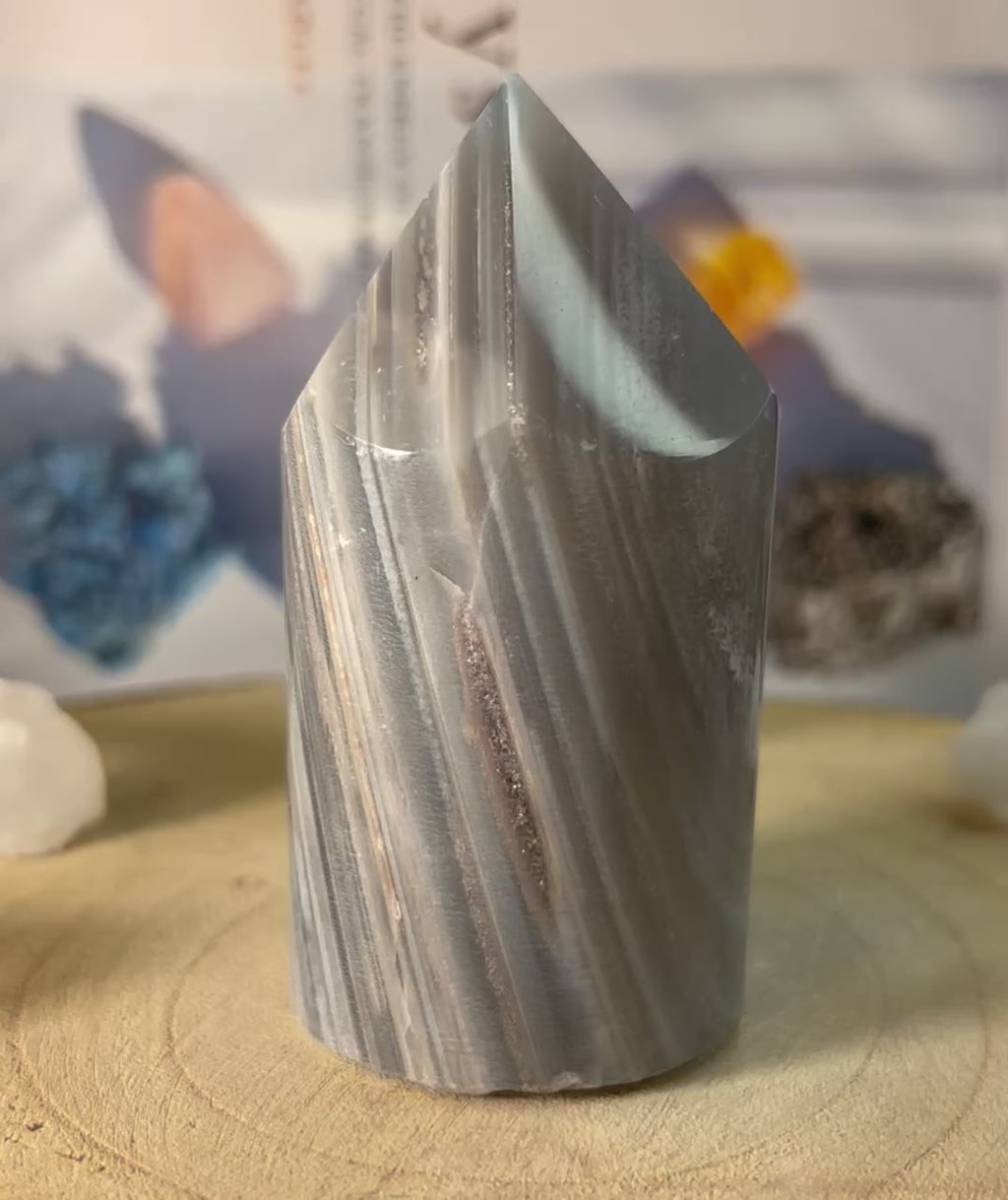 Natural Agate Polished Point - Balance & Harmony
