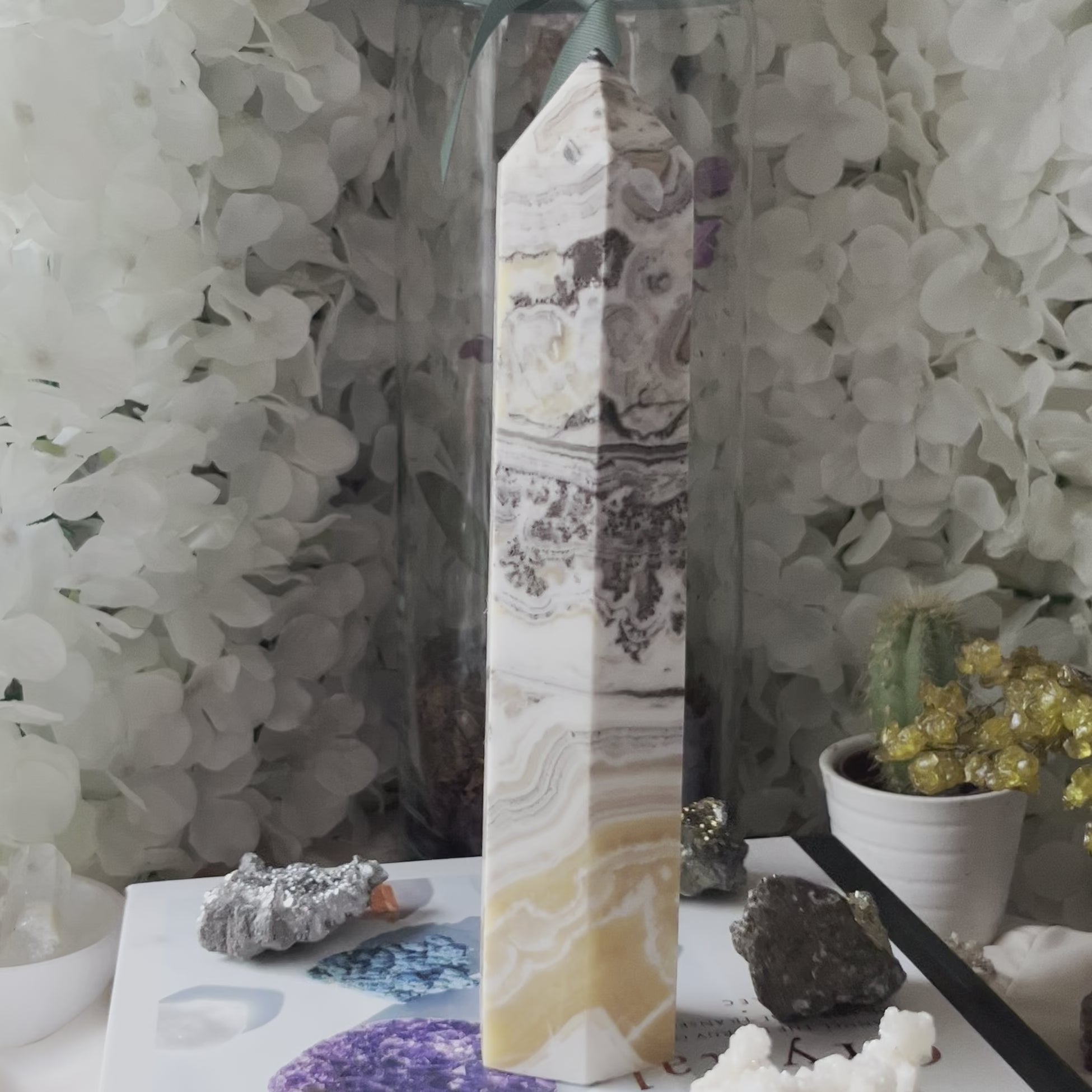 Dendritic Yellow Calcite Tower Point - Accomplishments & Purpose