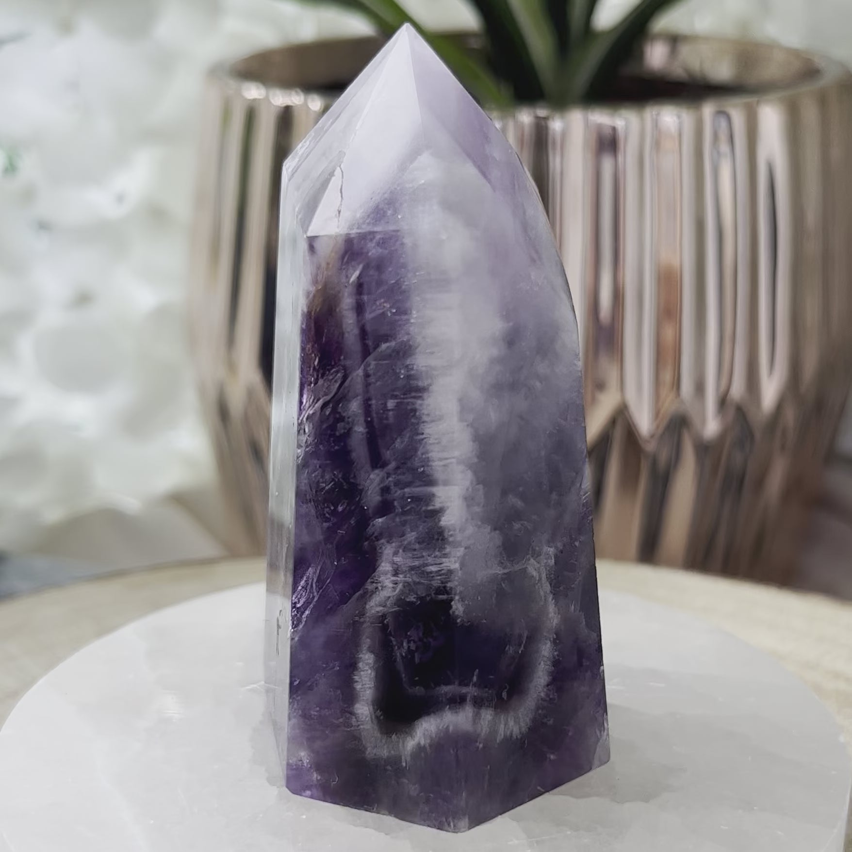 Chevron (Dream/Banded) Amethyst Tower - Spiritual Wisdom & Comfort
